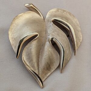 Trifari Signed Gold-Tone Leaf Brooch